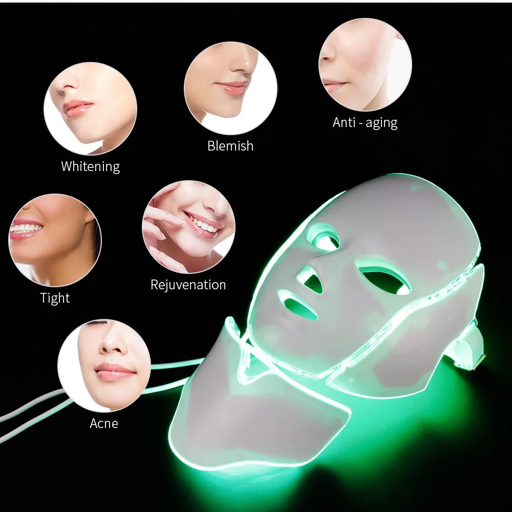 Air Bag-7 Colors Light LED Skin Care Facial Beauty Mask With Neck Skin